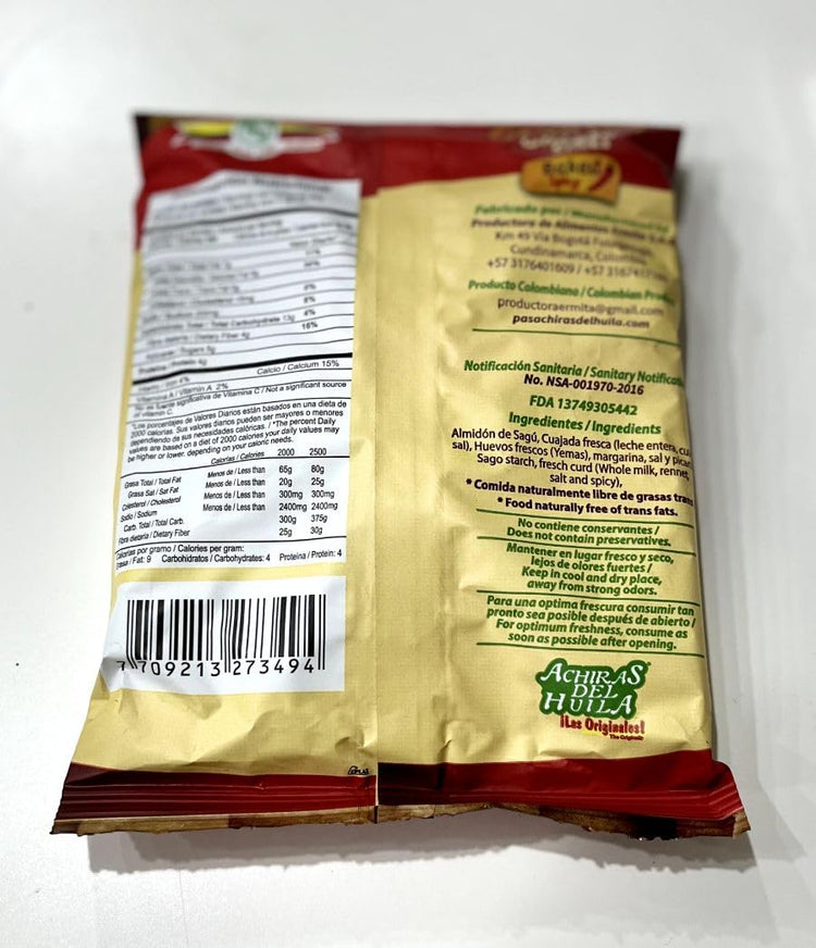 Achiras del Huila Picantes 6 x 60gr/Crunchy Cheese Sticks Spicy 6 x 60gr/2.1Oz