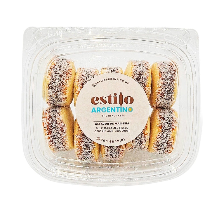 Alfajores Argentinos de Maicena/Argentines Milk Caramel Filled Cookie With Grated Coconut