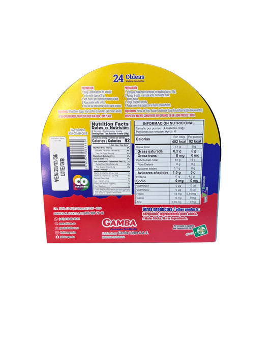 Obleas Gamba 24 pack | Wafers Gamba 24 pack 150gr|5.3oz