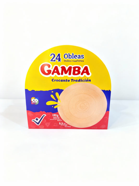 Obleas Gamba 24 pack | Wafers Gamba 24 pack 150gr|5.3oz